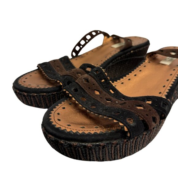 Prada Suede Open Toe Wedges - Picture 5 of 8